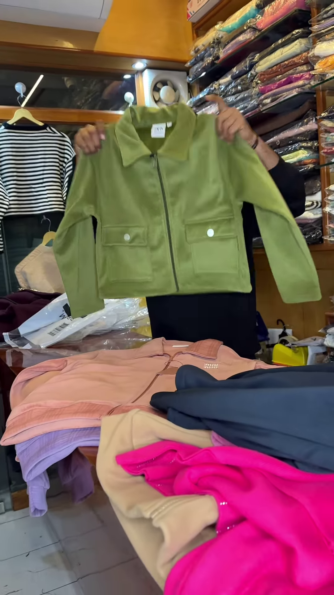 Multicolor Zip-Up Collared Jackets for Women – Set of Five with Front Zipper Closure - Image 5