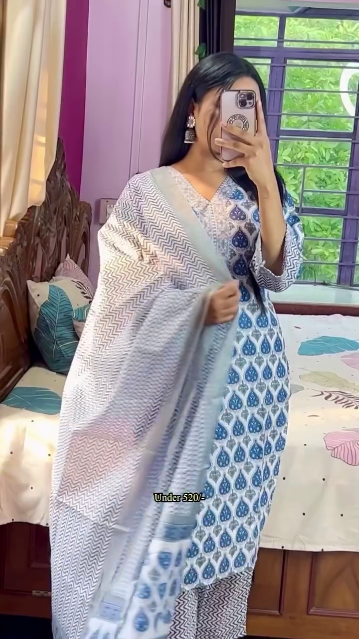 Bottle Green Georgette Kurta with Heavy Cream Thread Embroidery and Matching Dupatta - Elegant Ethnic Ensemble - Image 3