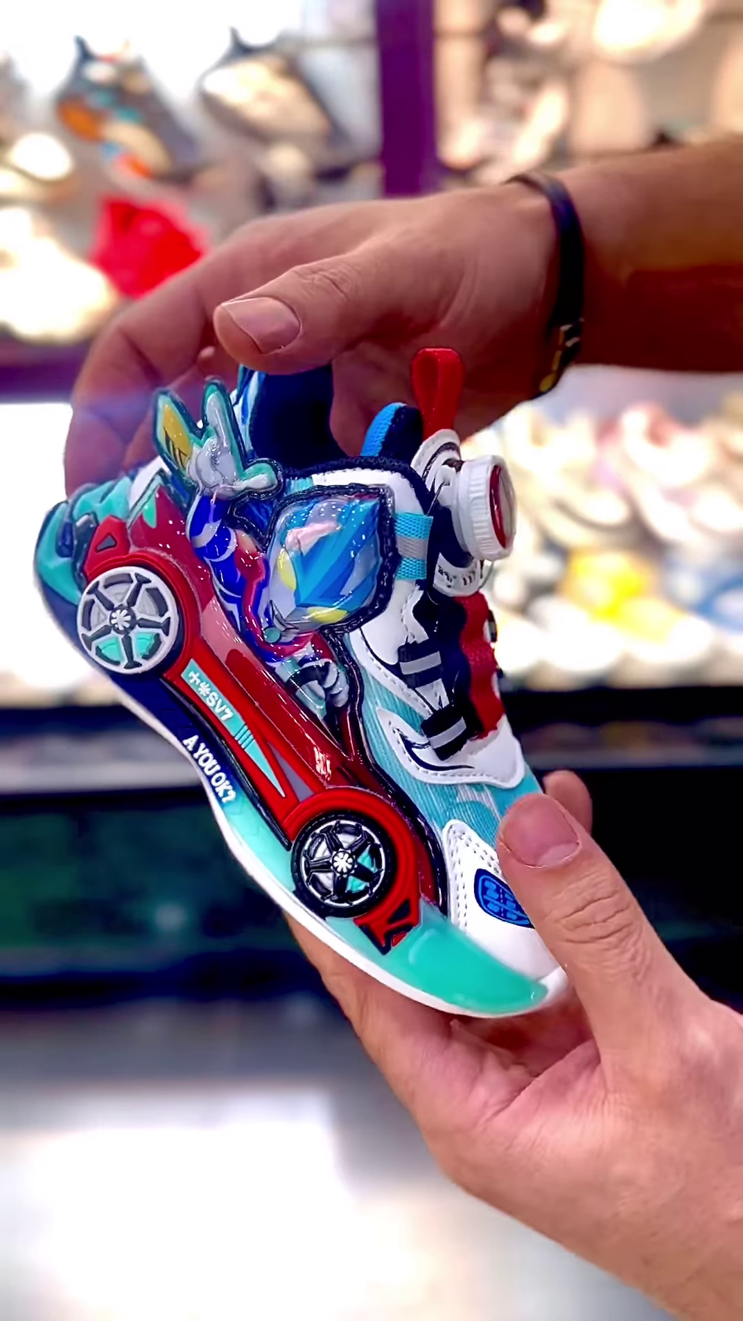 Light-Up 3D Car Design Kids’ Sneakers with Multi-Color LED Lights and Advanced Dial-Up Lacing System