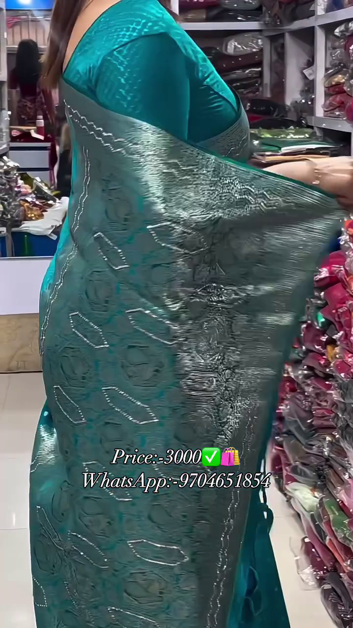 Luxury Teal Green Silk Saree with Heavy Silver Zari Brocade and Floral Weave for Weddings249 - Image 2
