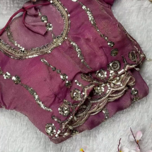 Dusky Rose Mauve Embellished Designer Blouse