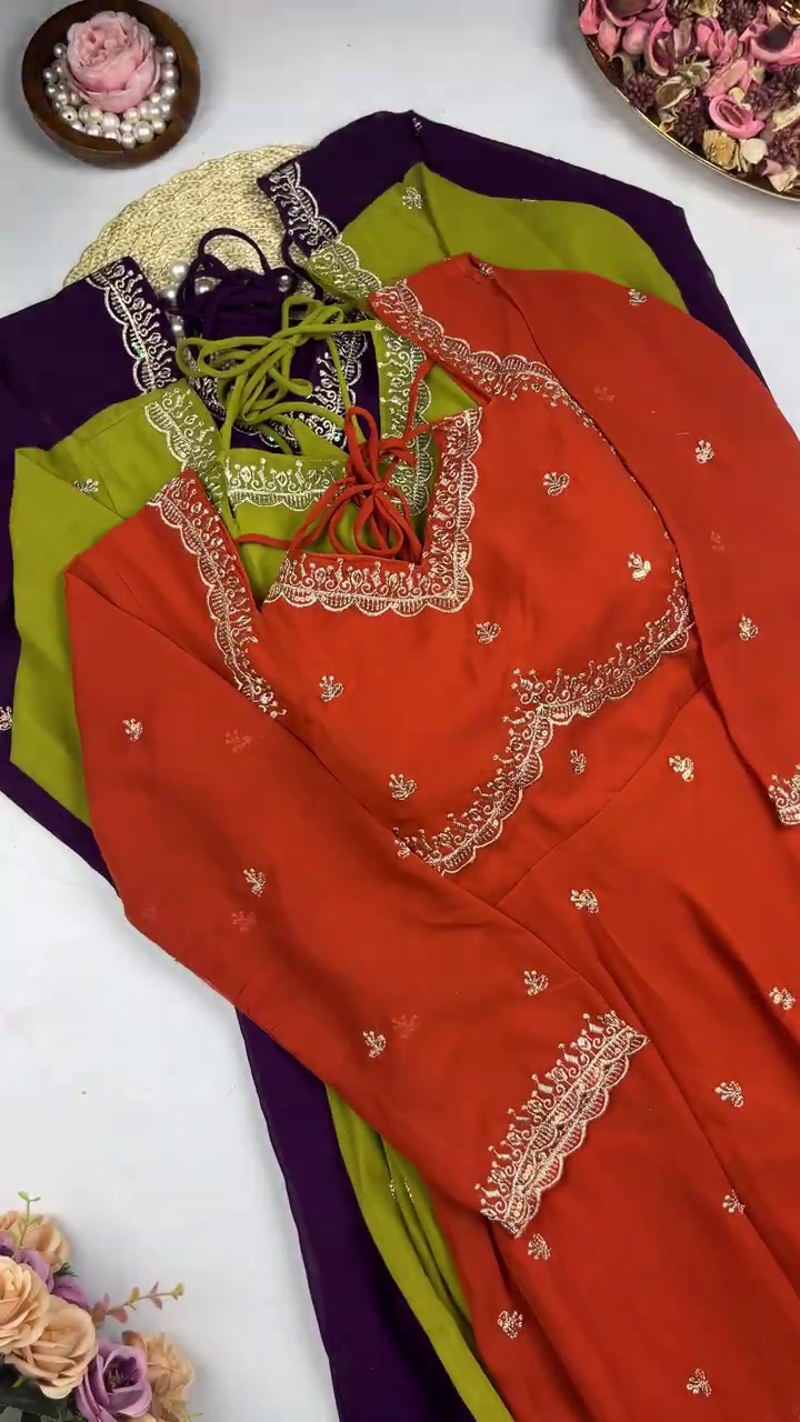 Royal Purple Anarkali with Scalloped Zari Detailing - Image 3