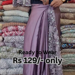 Lavender Dreams: Floral Lace Net Saree